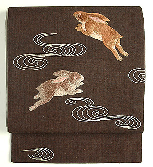 波兎刺繍名古屋帯