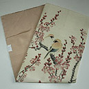 桜に文鳥染名古屋帯 帯裏