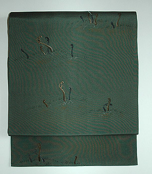 蕨柄刺繍名古屋帯