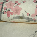 梅の図縮緬名古屋帯　質感・風合