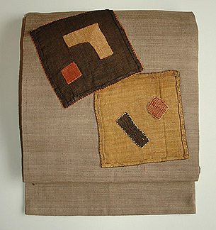 ラフィアパッチワーク名古屋帯