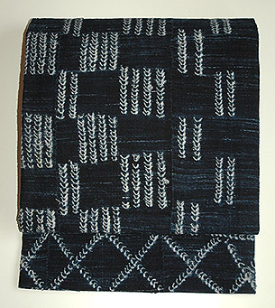 マリ ドゴン族藍染絞り名古屋帯