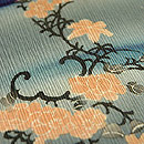 揚柳縮緬地紅花染名古屋帯