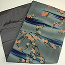 揚柳縮緬地紅花染名古屋帯