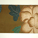 唐花にウサギ縮緬寄裂名古屋帯