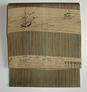 南蛮船染名古屋帯