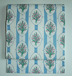 スズラン柄ヨーロッパ更紗名古屋帯