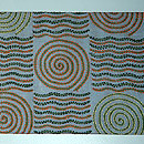 渦巻文様カンタ刺繍名古屋帯　前中心