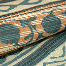 ウッドプリント抽象文様名古屋帯　質感・風合