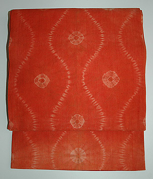 茜染め名古屋帯