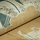 帆船に白鷺麻開き名古屋帯　質感・風合