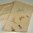 蜻蛉に蝉柄紗名古屋帯　帯裏