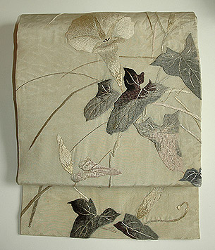 朝顔刺繍名古屋帯