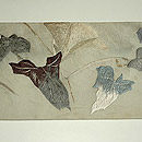 朝顔刺繍名古屋帯　前中心