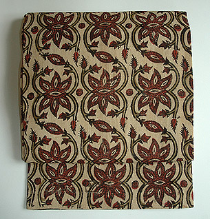 インド更紗白地名古屋帯