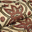 インド更紗白地名古屋帯　質感・風合