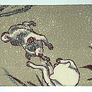 雪中に仔犬名古屋帯　前中心