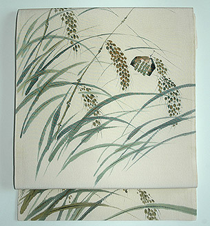 稲穂に鳴子名古屋帯