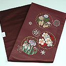 雪輪紋刺繍昼夜帯　帯裏