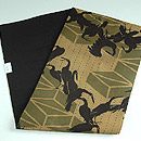 カラス柄染め名古屋帯　帯裏