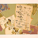 塩瀬地に和本柄名古屋帯　前中心