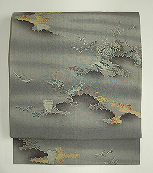 春秋草染名古屋帯