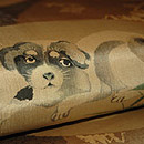 犬柄染名古屋帯　質感・風合