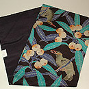 枇杷に鳥柄染名古屋帯　帯裏