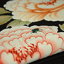 牡丹に菊柄染付帯　質感・風合