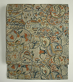 絹更紗名古屋帯