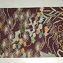 庭苑模様刺繍名古屋帯　前中心