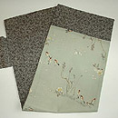 桜に雀柄付帯　帯裏