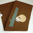 ミミズク柄染名古屋帯　帯裏