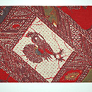 ジャワ更紗名古屋帯　前中心