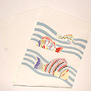 波に魚友禅名古屋帯　帯裏