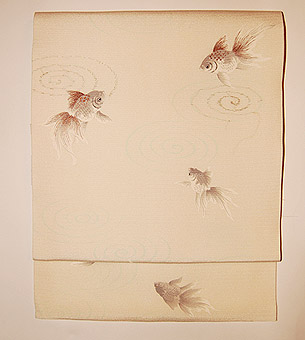 金魚柄絽名古屋帯