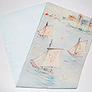 波止場の図名古屋帯　帯裏