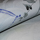 あさがおに糸トンボ名古屋帯　質感・風合