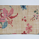 蜻蛉に花尽くし紅型名古屋帯　前中心