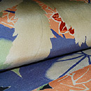 紅葉の図染名古屋帯　質感・風合