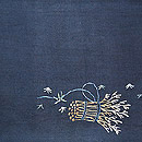 束ね木に雀刺繍名古屋帯　前中心