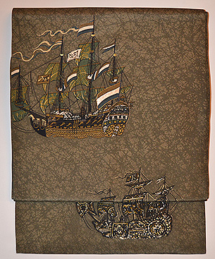 羽二重地帆船名古屋帯