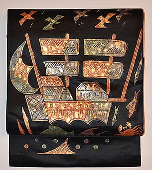 海の仲間たちと帆船名古屋帯(オリジナル)