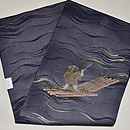 川の風景文様夏帯　帯裏