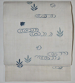 観世水に千鳥麻名古屋帯