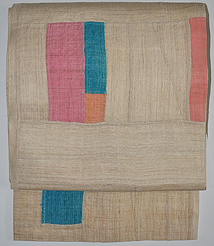 ポシャギ麻名古屋帯