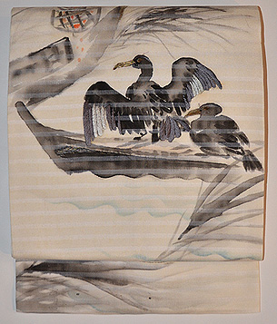 鵜飼いの図絽名古屋帯