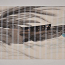 鵜飼いの図絽名古屋帯　前中心