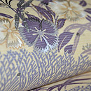 束垣に秋草文様絽縮緬帯　質感・風合