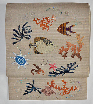 海の中の図絽名古屋帯